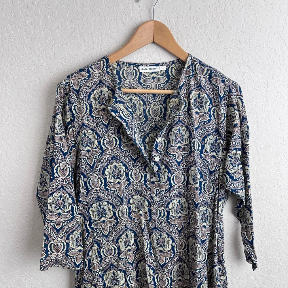 Roller Rabbit Maxi Kaftan Dress Floral Paisley - Picture 3 of 10